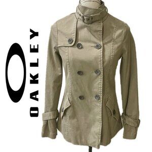 VTG PEA TRENCH PREPPY COAT OAKLEY KHAKI COLOR SIZE XSMALL